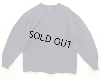 画像1: 90'S J.CREW 旧タグ シングルステッチ 長袖 Tシャツ ネイビー (VINTAGE)