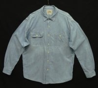 80'S RALPH LAUREN "白タグ" 猫目ボタン シャンブレーシャツ ブルー (VINTAGE)