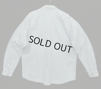 画像3: 80'S RALPH LAUREN "白タグ" 猫目ボタン シャンブレーシャツ ブルー (VINTAGE)