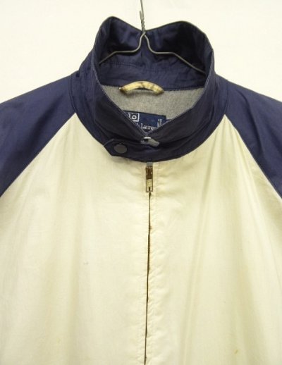 画像3: 90'S RALPH LAUREN チンスト付き 裏地フリース ドリズラージャケット ネイビー/ホワイト/レッド (VINTAGE)