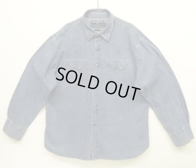 画像1: 90'S RALPH LAUREN "POLO SPORT" デニム ウエスタンシャツ インディゴ (VINTAGE)
