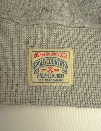 画像5: RALPH LAUREN "POLO COUNTRY" ハーフジップ スウェットパーカー ヘザーグレー TALONアルミジップ (USED)