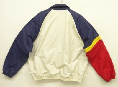 画像6: 90'S RALPH LAUREN チンスト付き 裏地フリース ドリズラージャケット ネイビー/ホワイト/レッド (VINTAGE)