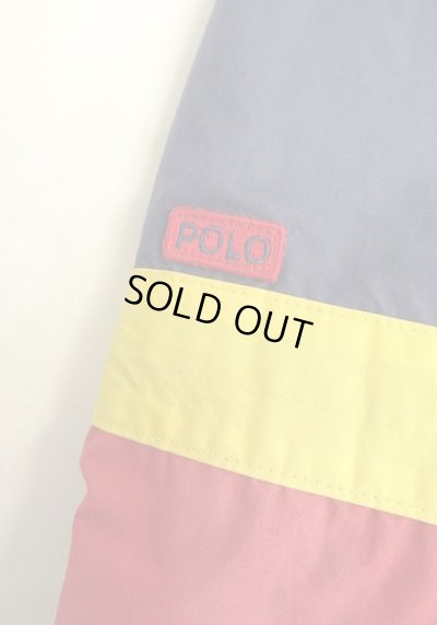 画像5: 90'S RALPH LAUREN チンスト付き 裏地フリース ドリズラージャケット ネイビー/ホワイト/レッド (VINTAGE)