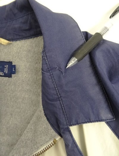 画像7: 90'S RALPH LAUREN チンスト付き 裏地フリース ドリズラージャケット ネイビー/ホワイト/レッド (VINTAGE)