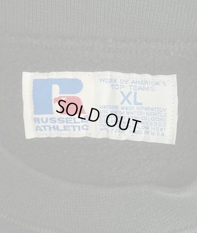 画像2: 90'S RUSSELL ATHLETIC 前V&脇の下ガゼット付き ヘビーウエイト クルーネック スウェットシャツ ブラック USA製 (VINTAGE)