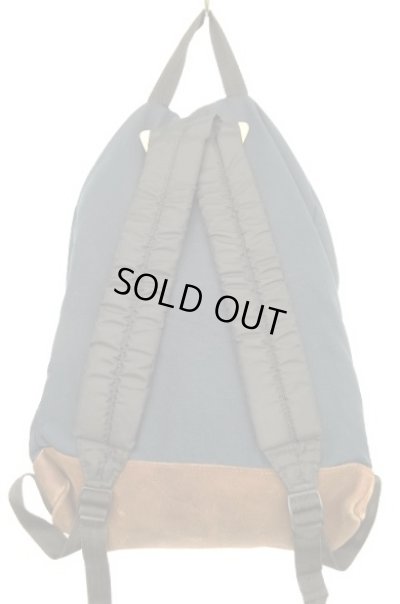 画像7: 80'S EASTPAK 旧タグ ボトムレザー ナイロン バックパック ネイビー USA製 (VINTAGE)