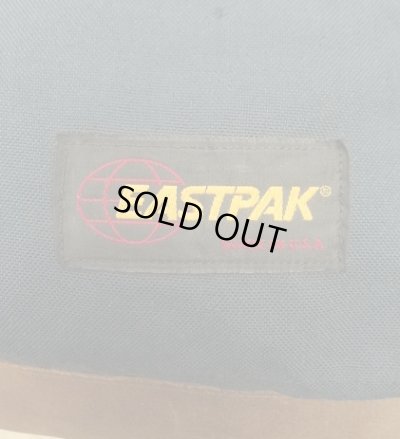 画像2: 80'S EASTPAK 旧タグ ボトムレザー ナイロン バックパック ネイビー USA製 (VINTAGE)