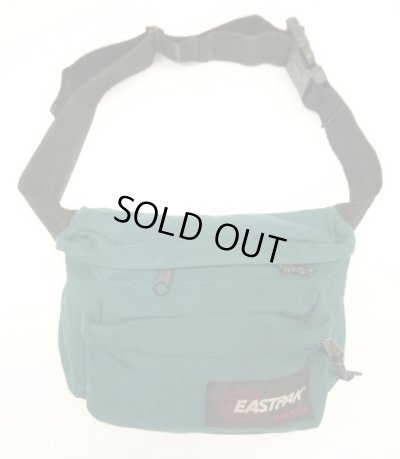 画像1: 80'S EASTPAK 旧タグ ナイロン ボディバック ウエストポーチ ダークグリーン USA製 (VINTAGE)