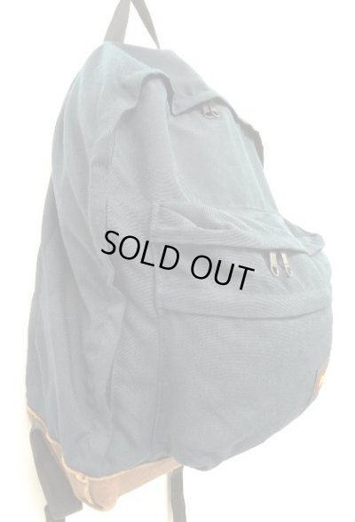 画像5: 80'S EASTPAK 旧タグ ボトムレザー ナイロン バックパック ネイビー USA製 (VINTAGE)