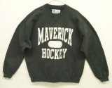 90'S RUSSELL ATHLETIC 前V&脇の下ガゼット付き ヘビーウエイト クルーネック スウェットシャツ ブラック USA製 (VINTAGE)