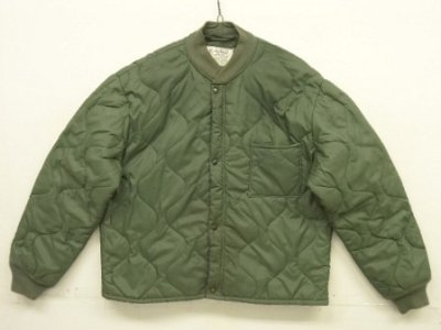画像1: 80'S アメリカ軍 USAF "CWU-9/P" キルティング ライナージャケット セージグリーン L (VINTAGE) 