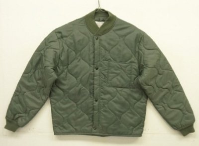 画像1: 90'S アメリカ軍 USAF "CWU-9/P" キルティング ライナージャケット セージグリーン M (VINTAGE) 