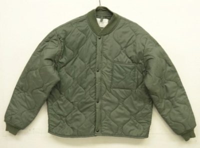 画像1: 90'S アメリカ軍 USAF "CWU-9/P" キルティング ライナージャケット セージグリーン L (VINTAGE) 