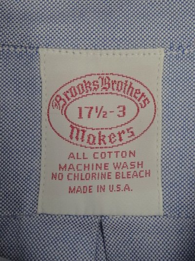 画像2: 80'S BROOKS BROTHERS "MAKERS" オックスフォード BDシャツ ブルー USA製 (VINTAGE)
