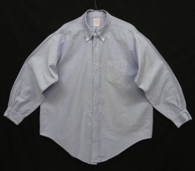 画像1: 80'S BROOKS BROTHERS "MAKERS" オックスフォード BDシャツ ブルー USA製 (VINTAGE)
