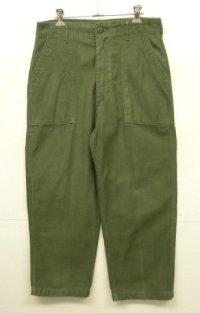 70'S アメリカ軍 US ARMY "OG107" コットンサテン ベイカーパンツ W32L29 RAPIDブラスジップ (VINTAGE)