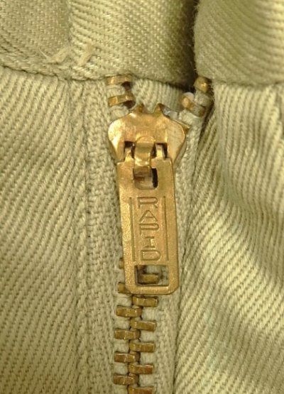 画像4: 60'S アメリカ軍 US ARMY コットン100% チノパンツ W34L31 RAPID製ブラスジップ (VINTAGE)