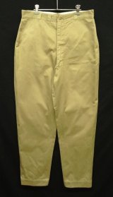60'S アメリカ軍 US ARMY コットン100% チノパンツ W38L33 RAPID製アルミジップ (VINTAGE)