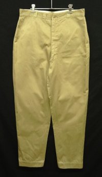 60'S アメリカ軍 US ARMY コットン100% チノパンツ W38L33 RAPID製アルミジップ (VINTAGE)