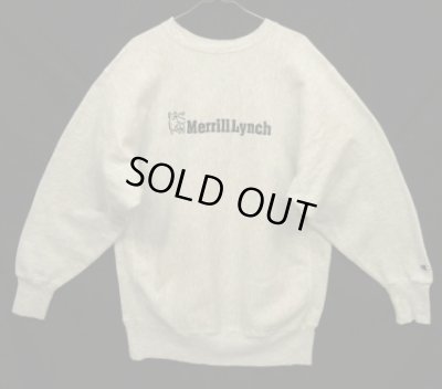 画像1: 90'S CHAMPION "MERRILL LYNCH" 刺繍タグ リバースウィーブ グレー USA製 (VINTAGE)