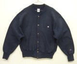 90'S CHAMPION 刺繍タグ リバースウィーブ スナップボタン カーディガン ネイビー メキシコ製 (VINTAGE)