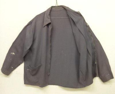 画像3: 50'S UNKNOWN レーヨンギャバジン ドリズラージャケット CROWNジップ ナス紺 (VINTAGE)