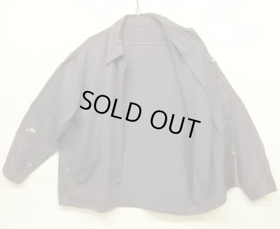 画像3: 50'S UNKNOWN レーヨンギャバジン ドリズラージャケット CROWNジップ ナス紺 (VINTAGE)