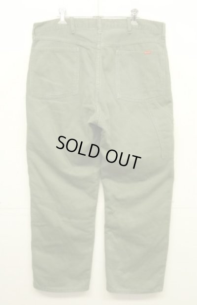 画像5: 60'S BIG SMITH トップスナップボタン 裏地キルティング ペインターパンツ オリーブ SCOVILLジップ (VINTAGE)