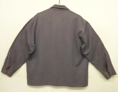 画像4: 50'S UNKNOWN レーヨンギャバジン ドリズラージャケット CROWNジップ ナス紺 (VINTAGE)