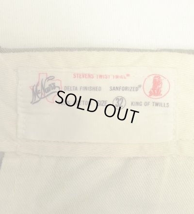 画像2: 60'S McNAIR'S "STEVENS TWIST TWILL" ボタンフライ コットン100% チノパンツ カーキ (VINTAGE)