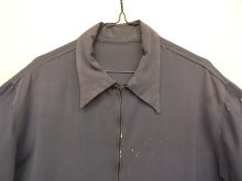 他の写真1: 50'S UNKNOWN レーヨンギャバジン ドリズラージャケット CROWNジップ ナス紺 (VINTAGE)