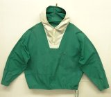 90'S J.CREW 旧タグ コットン カラーブロック アノラックパーカー ホワイト/グリーン (VINTAGE)