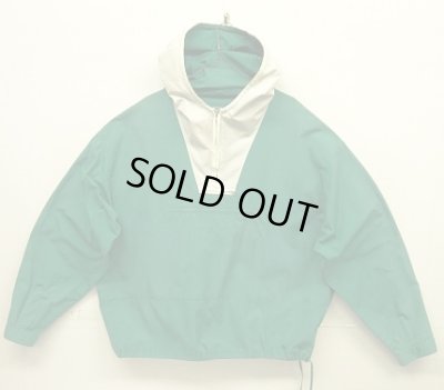 画像1: 90'S J.CREW 旧タグ コットン カラーブロック アノラックパーカー ホワイト/グリーン (VINTAGE)