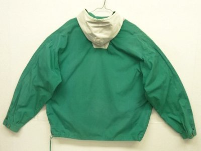 画像4: 90'S J.CREW 旧タグ コットン カラーブロック アノラックパーカー ホワイト/グリーン (VINTAGE)