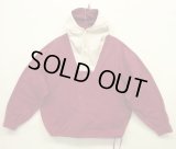 90'S J.CREW 旧タグ コットン カラーブロック アノラックパーカー ホワイト/バーガンディ (VINTAGE)