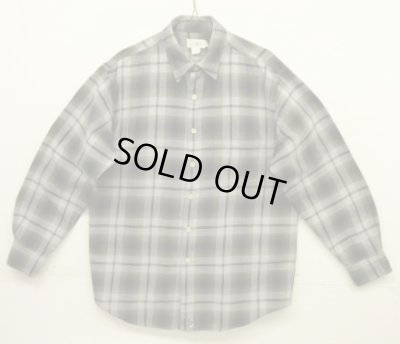画像1: 90'S J.CREW 旧タグ コットン100% 長袖シャツ オンブレチェック マカオ製 (VINTAGE)