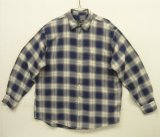 90'S J.CREW 旧タグ コットン100% 長袖シャツ オンブレチェック 香港製 (VINTAGE)
