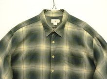 他の写真1: 90'S J.CREW 旧タグ レーヨン混 長袖シャツ オンブレチェック ポルトガル製 (VINTAGE)
