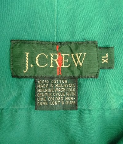 画像2: 90'S J.CREW 旧タグ コットン カラーブロック アノラックパーカー ホワイト/グリーン (VINTAGE)
