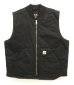 画像1: CARHARTT 裏地キルティング ダックベスト ブラック (USED) (1)