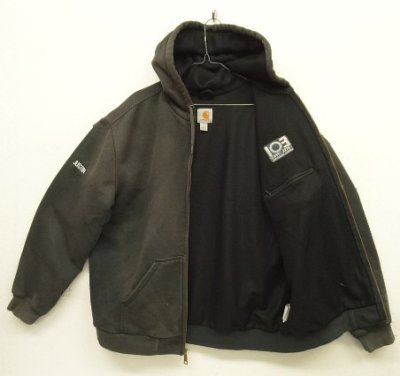 画像4: CARHARTT 裏地サーマル ダブルフェイスパーカー フェードブラック 企業物 (VINTAGE)