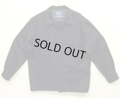 画像1: 90'S PENDLETON "BOARD SHIRT" ウール オープンカラーシャツ ネイビー (MINT CONDITION)