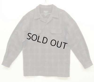 画像1: 00'S PENDLETON "BOARD SHIRT" ウール オープンカラーシャツ オンブレチェック (MINT CONDITION)