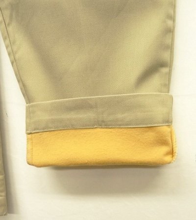 画像5: 60'S LL Bean "DICKIES製" 筆記体タグ 裏地シャモアクロス ワークパンツ ベージュ TALONアルミジップ USA製 (VINTAGE)
