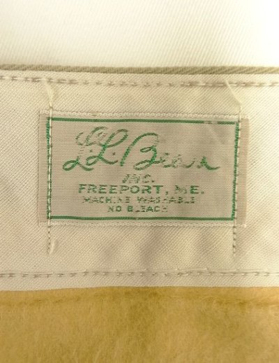 画像2: 60'S LL Bean "DICKIES製" 筆記体タグ 裏地シャモアクロス ワークパンツ ベージュ TALONアルミジップ USA製 (VINTAGE)