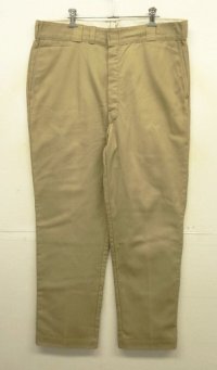 60'S LL Bean "DICKIES製" 筆記体タグ 裏地シャモアクロス ワークパンツ ベージュ TALONアルミジップ USA製 (VINTAGE)