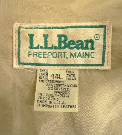 画像2: 80'S LL Bean 中綿入り レザー ドリズラージャケット タン TALONジップ USA製 (VINTAGE)