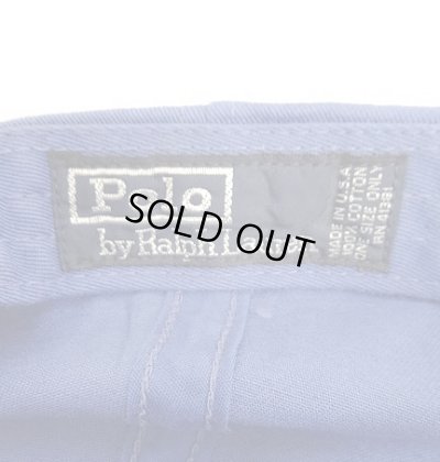 画像6: 90'S RALPH LAUREN ロゴ刺繍 ベースボールキャップ ブルー USA製 (VINTAGE)