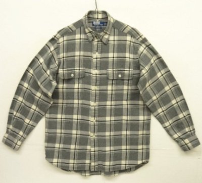 画像1: 90'S RALPH LAUREN "WHITFIELD" フランネル 長袖 ワークシャツ チェック柄 (VINTAGE)